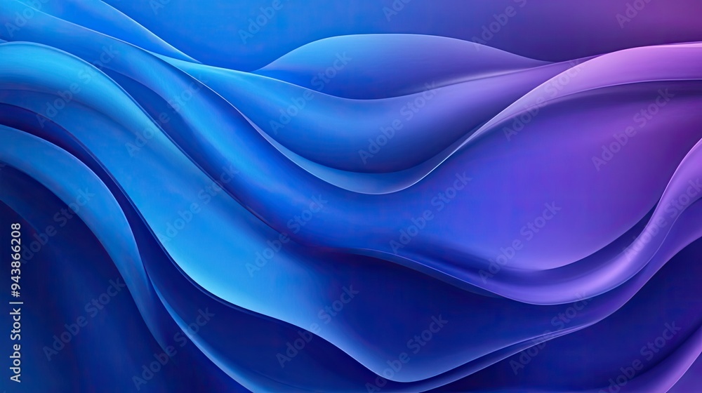 Obraz premium A mesmerizing blend of blue and purple waves, creating a dynamic and fluid background for design and creativity.