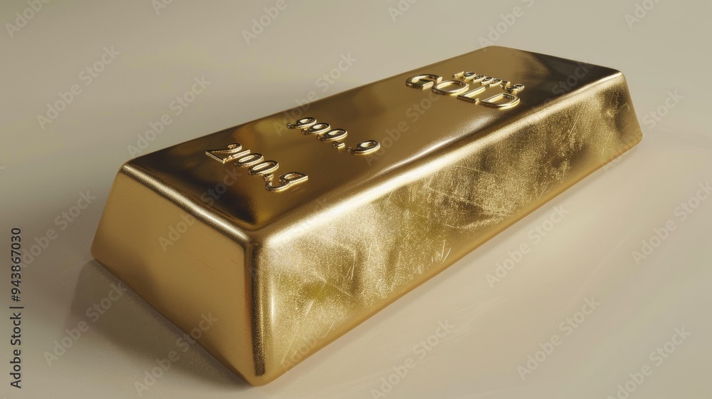 A Shiny Gold Bar With Embossed 999.9 and 2000g A Shiny Gold Bar With Embossed 999.9 and 2000g