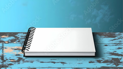 Blank spiral notebook on a ...