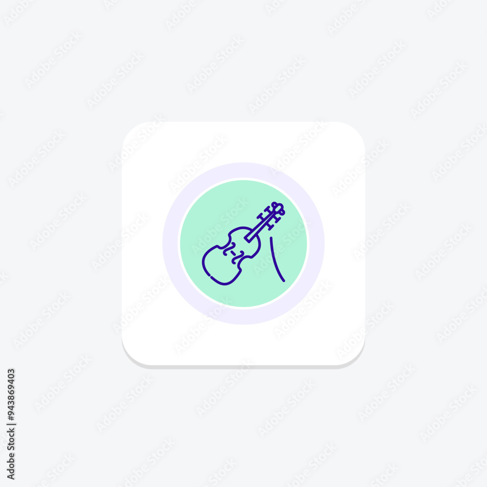 Fototapeta premium Irish Fiddle icon, fiddle, irish, symbol, music line icon, editable vector icon, pixel perfect, illustrator ai file