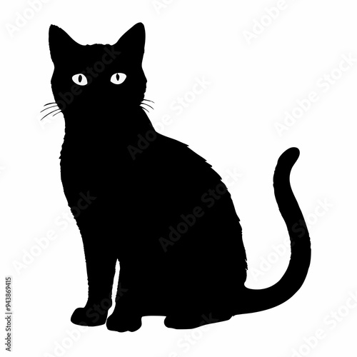 cat silhouette black vector SVG