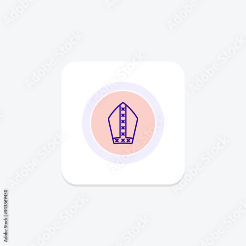 St Patricks Mitre icon, mitre, irish, symbol, hat line icon, editable vector icon, pixel perfect, illustrator ai file