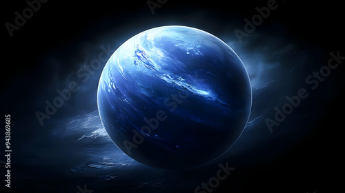 Blue planet in deep space w...