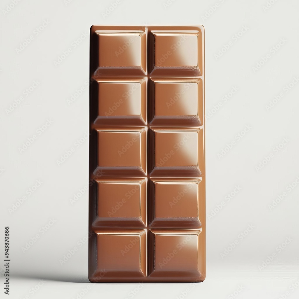 Close-up of a single milk chocolate bar isolated on white background. Close-up of a single milk chocolate bar isolated on white background.