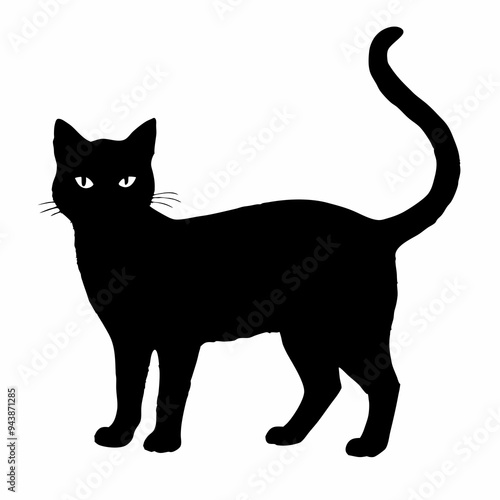 cat silhouette black vector SVG