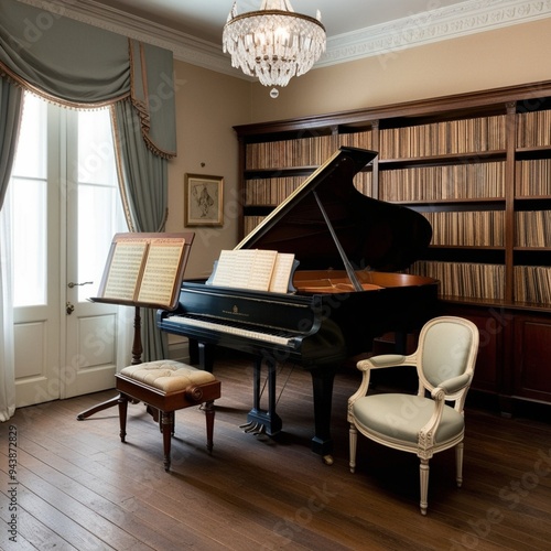 grand piano in the room