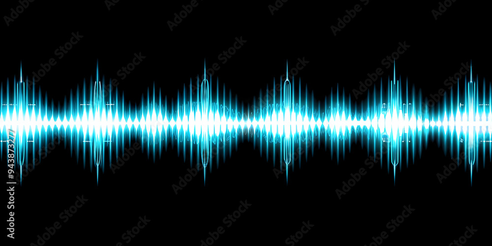 Flat Digital waveform border with light pulses and copy space concept as A border frame featuring digital waveforms with light pulses that frame a central copy space. The waveforms create a dynamic an Flat Digital waveform border with light pulses and copy space concept as A border frame featuring digital waveforms with light pulses that frame a central copy space. The waveforms create a dynamic an