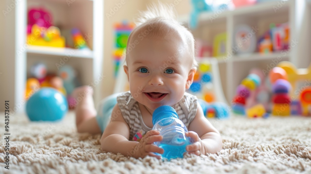 The Happy Baby with Bottle The Happy Baby with Bottle