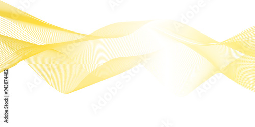Modern and carve wave futuristic technology stripe line isolated on white and yellow carve line vector background. seamless wave pattern stripe line art graphic template.