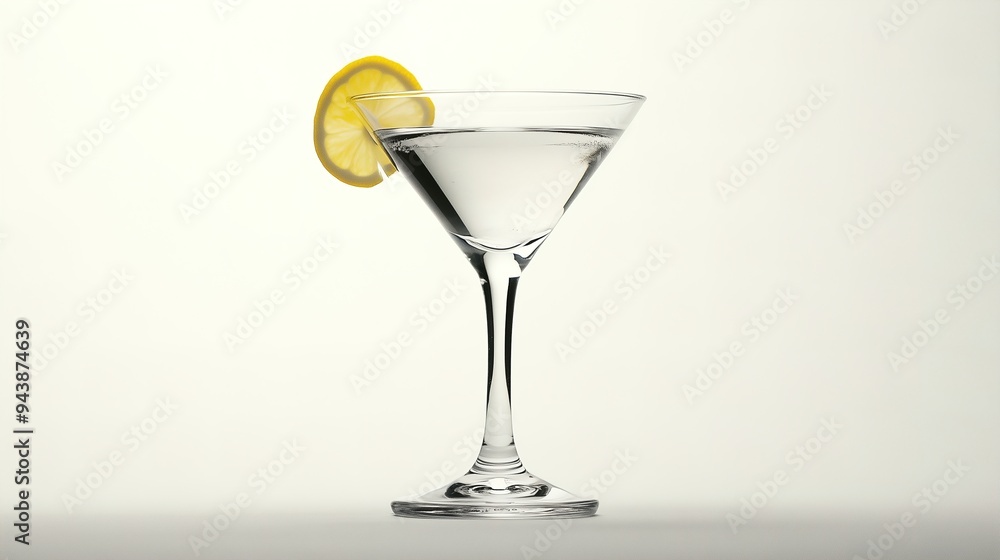 Clear Martini with Lemon Slice Clear Martini with Lemon Slice