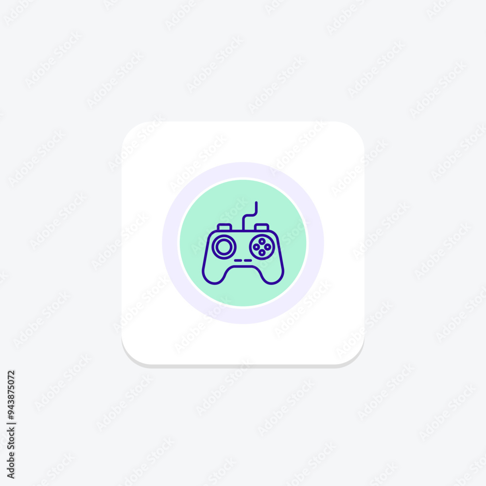 Gamepad, joystick purple line icon on a colorful circle, stylish icon, ai illustrator file Gamepad, joystick purple line icon on a colorful circle, stylish icon, ai illustrator file