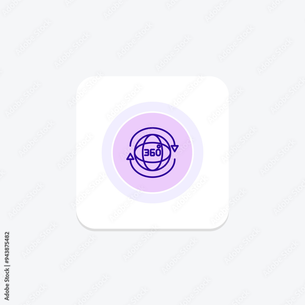 360 earth view purple line icon on a colorful circle, stylish icon, ai illustrator file 360 earth view purple line icon on a colorful circle, stylish icon, ai illustrator file