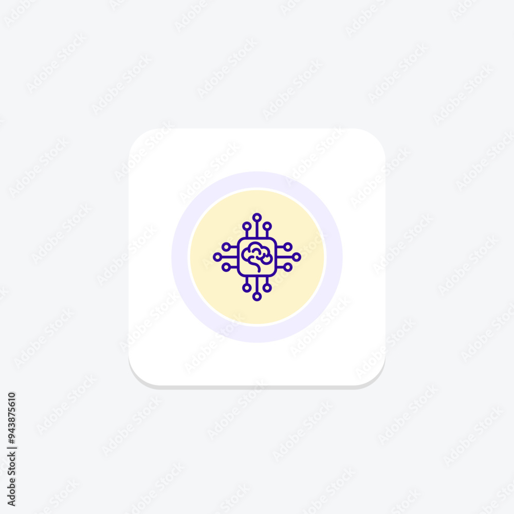 chipset, chip, computer component purple line icon on a colorful circle, stylish icon, ai illustrator file chipset, chip, computer component purple line icon on a colorful circle, stylish icon, ai illustrator file