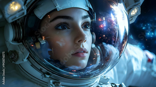 Close-up of an astronaut's ...