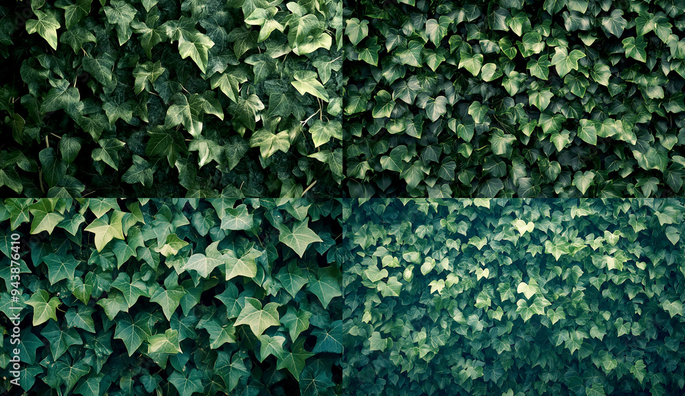 A wall covered in lush green ivy, creating an organic and natural aesthetic for outdoor decor or garden walls A wall covered in lush green ivy, creating an organic and natural aesthetic for outdoor decor or garden walls