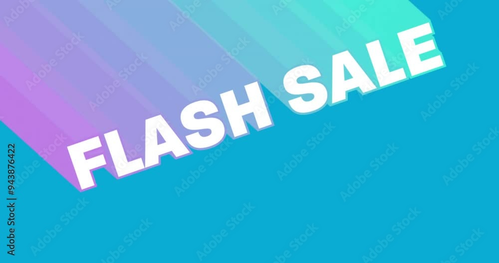 Flash Sale text animation over gradient background with diagonal stripes Flash Sale text animation over gradient background with diagonal stripes