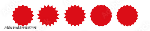 Vector sale price stickers and labels, star and rosette, splash, stamp and tag badges. Isolated vector circle and oval red stickers, promo labels and tags