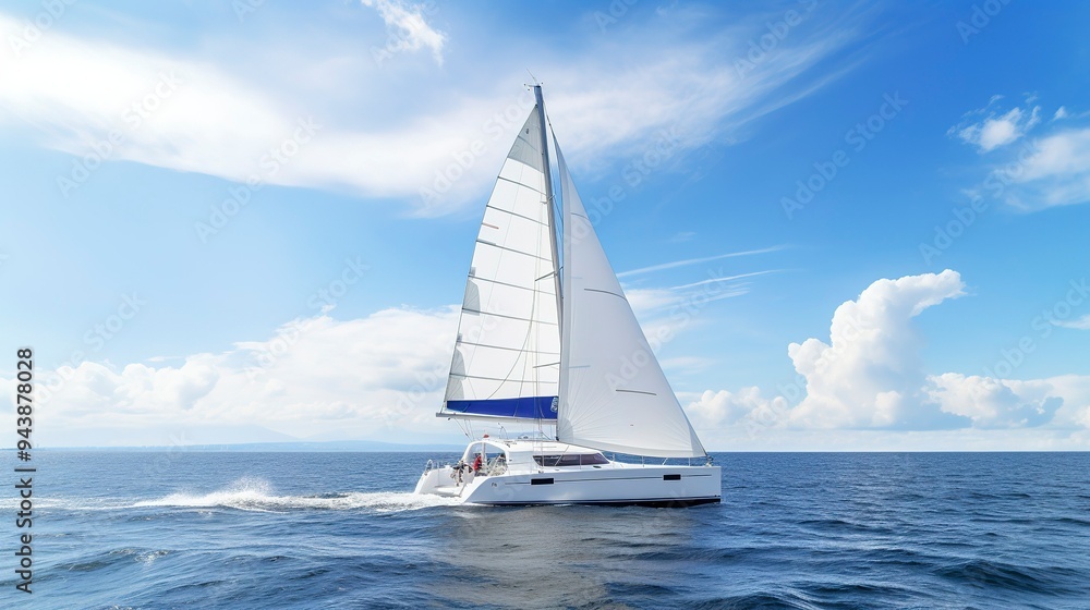 Naklejka premium A photo of a contemporary catamaran