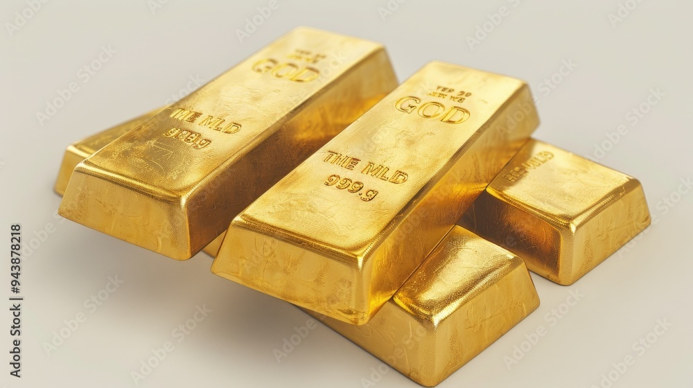 Stack of Gold Bars with Stack of Gold Bars with
