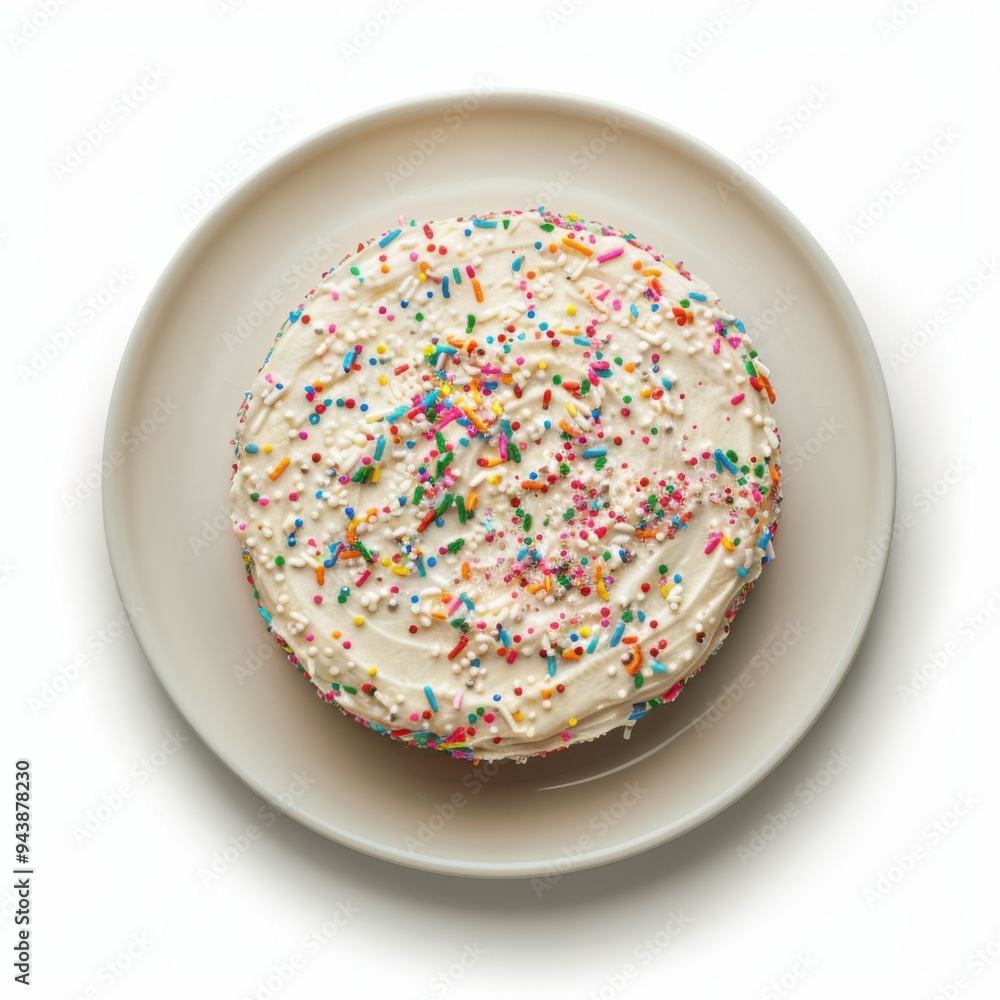 Festive Funfetti Cake Slice Presented Festive Funfetti Cake Slice Presented