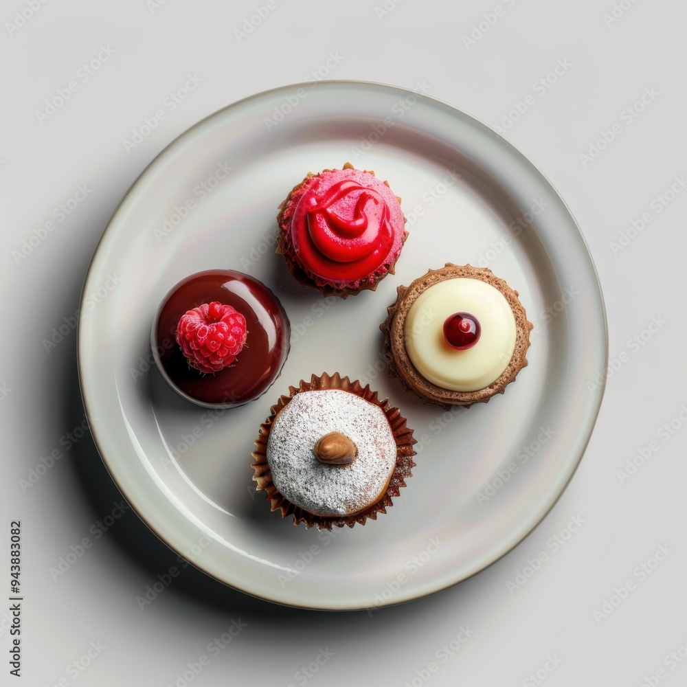 Elegant Petit Four Assortment Displayed Elegant Petit Four Assortment Displayed