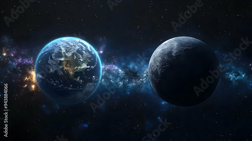 Earth and a moon-like celes...