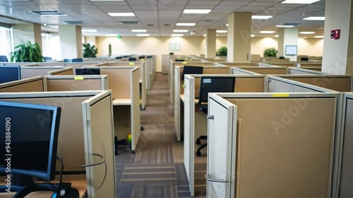 office space with several footage cubicles