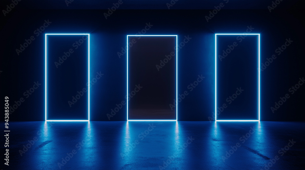 Neon Glowing Sci Fi Futursitic Background, black Background Neon Glowing Sci Fi Futursitic Background, black Background