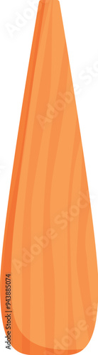 Simple wooden shoehorn standing upright on a white background