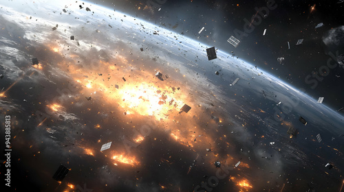 Earth being bombarded by sp...