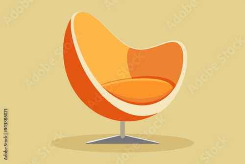 Beautiful furniture egg chair vector art illustration 