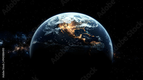 Earth from Space at Night w...