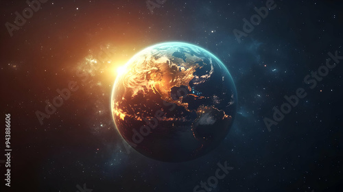 Earth from space with a bri...