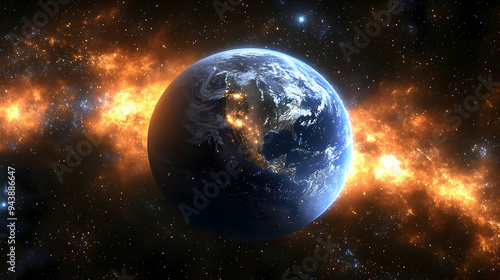 Earth from space with a bri...