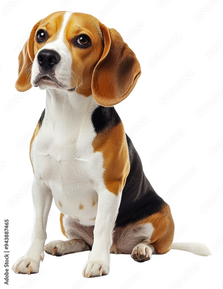 PNG Beagle sitting calmly indoors during the afternoon PNG Beagle sitting calmly indoors during the afternoon