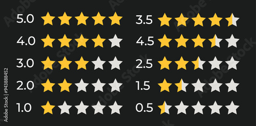 Rating stars and customer review