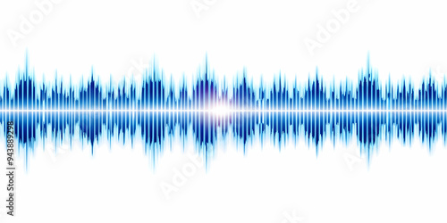 Flat Digital waveform border with light pulses and copy space concept as A border frame featuring digital waveforms with light pulses that frame a central copy space. The waveforms create a dynamic an