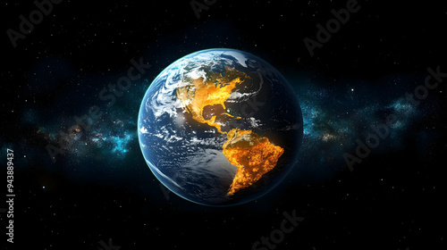 Earth illuminated by city l...
