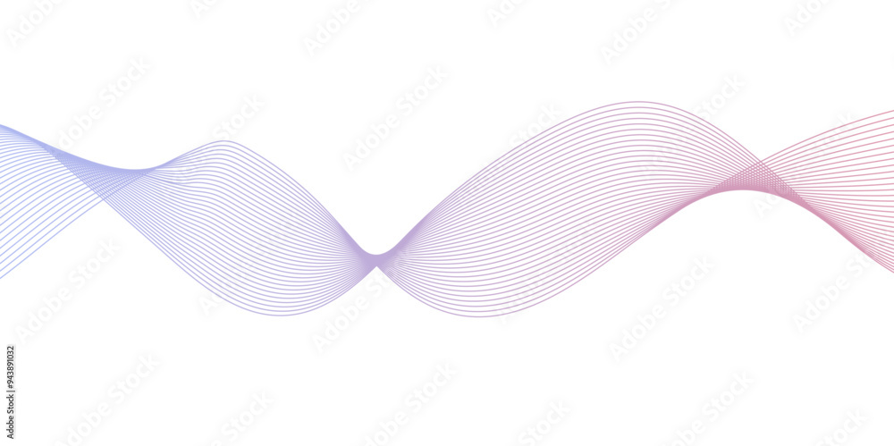 Fototapeta premium Modern and carve wave futuristic technology stripe line isolated on white and blue carve line vector background. seamless wave pattern stripe line art graphic template.