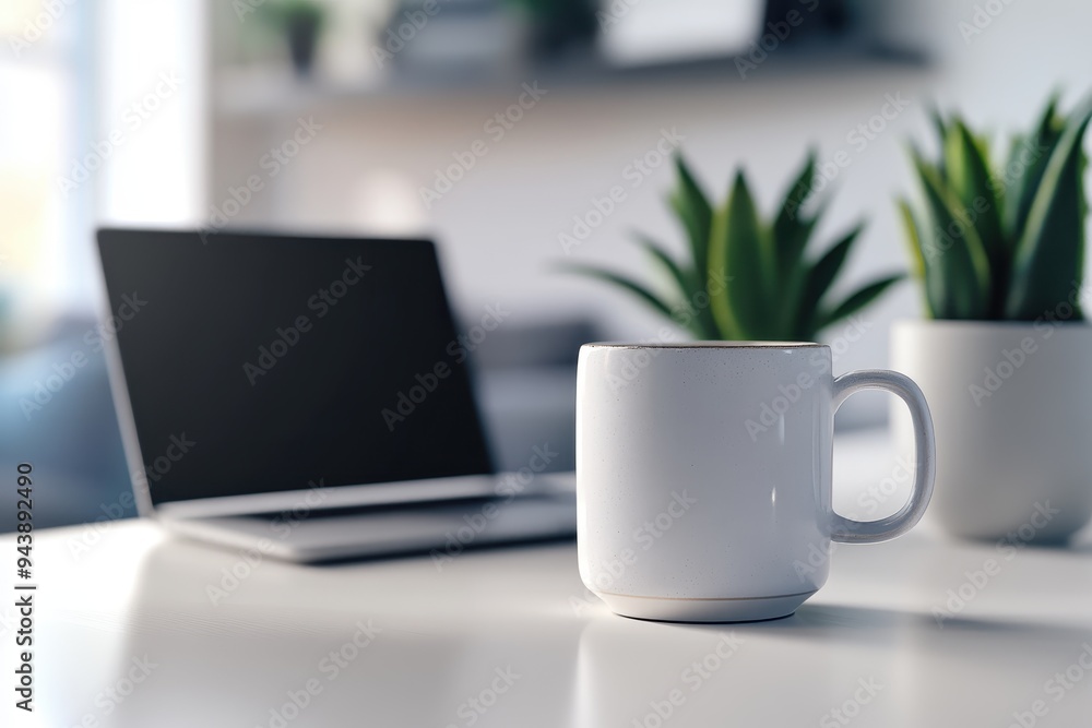 White Mug on a White Table White Mug on a White Table