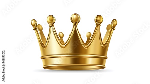 Gold crown isolated. Golden crown isolated on white background. Vector illustration