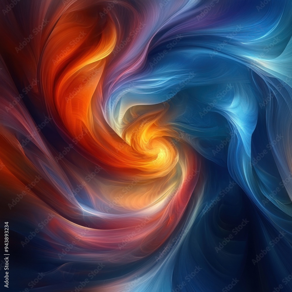 Abstract Swirling Pattern in Warm and Cool Colors Abstract Swirling Pattern in Warm and Cool Colors