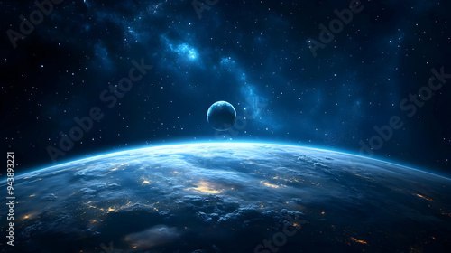 Earth viewed from space, wi...