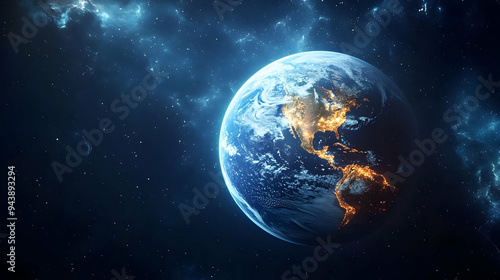 Earth viewed from space, wi...