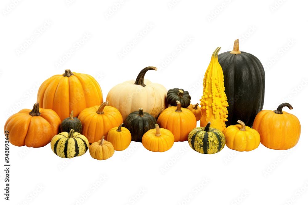 Collection of various pumpkins, isolated on white background. Collection of various pumpkins, isolated on white background.