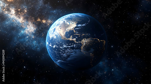 Earth with North and South ...