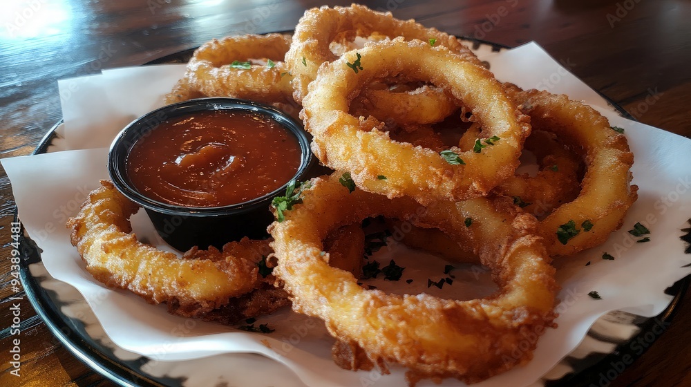 Crispy Onion Rings with Ketchup Crispy Onion Rings with Ketchup