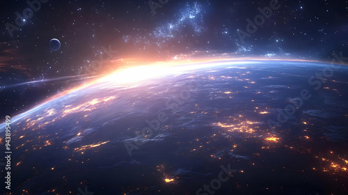 Earthrise over the planet w...