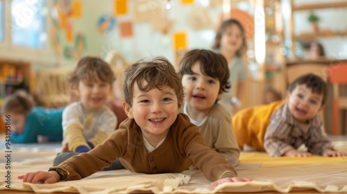 Children playing together in a safe and supervised child care environment