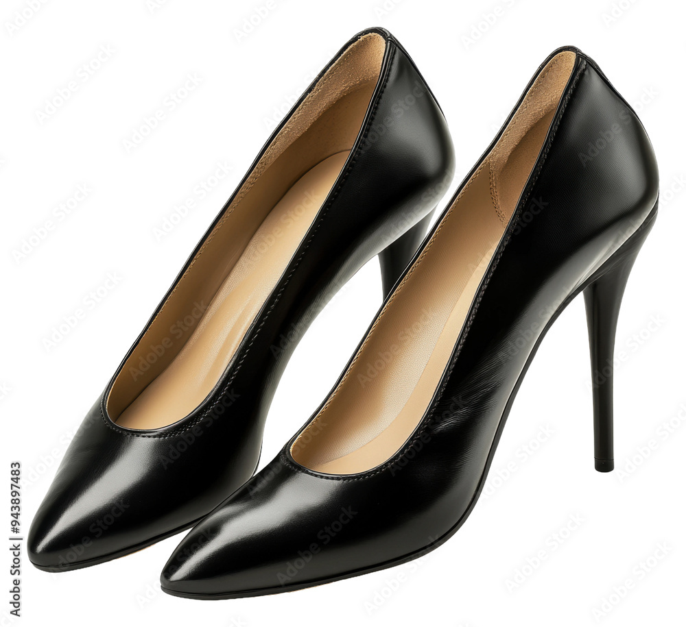 PNG Elegant black high heels perfect for formal events PNG Elegant black high heels perfect for formal events